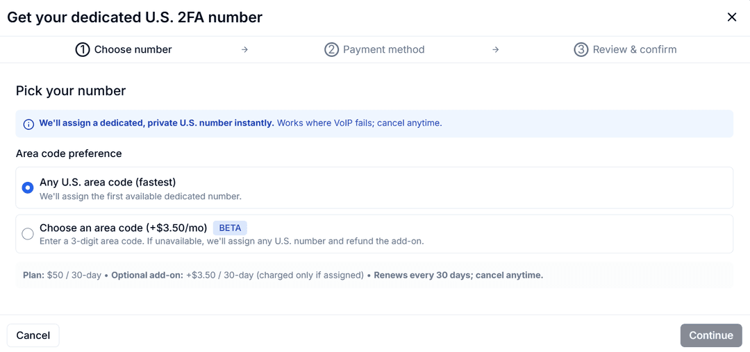 Get Number wizard step 1