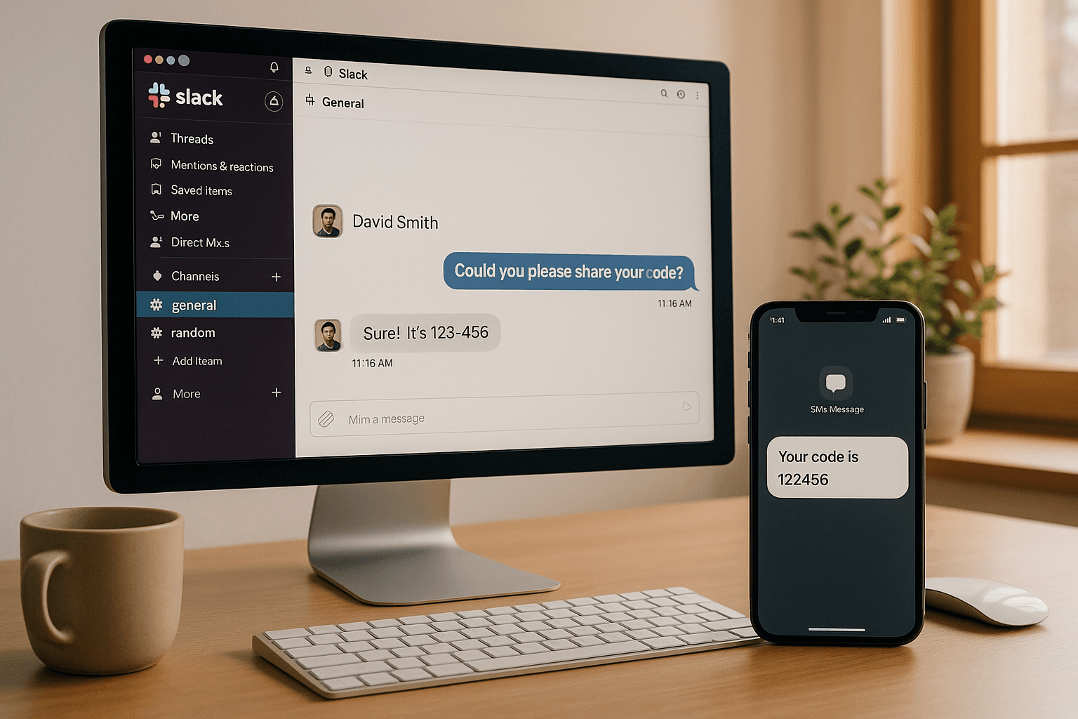Slack Integration for SMS Code Sharing
